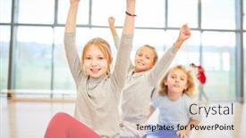  Presentation with kids exercise - PPT theme having group-of-kids-of-elementary background and a lemonade colored foreground