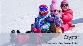  Presentation with slides - PPT theme having group of kids riding background and a light blue colored foreground