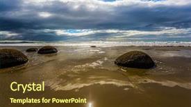  Presentation with tide - PPT layouts with boulders moeraki - a group of large spherical boulders on the beach koekokhe travel to new zealand ocean evening tide the popular tourist attraction the concept of eco and photo tourism background and a tawny brown colored foreground