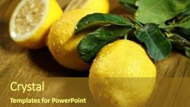  Presentation with lemons - Cool new PPT theme with group of lemons cross section backdrop and a  colored foreground