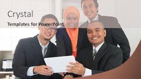  Presentation with discussion room - Beautiful PPT layouts featuring group-of-malaysian-businesspeople-meeting backdrop and a lemonade colored foreground