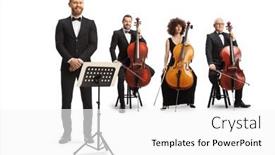  Presentation with conductor - Slides having group-of-male-and-female background and a white colored foreground