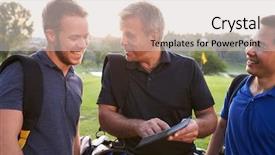  Presentation with group - PPT layouts having group of male golfers marking background and a lemonade colored foreground