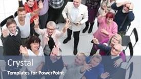  Presentation with general meeting - Presentation with group-of-mature-people-applauding background and a  colored foreground