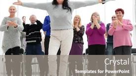  Presentation with success - Beautiful PPT theme featuring group-of-mature-people-rejoice backdrop and a gray colored foreground