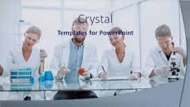  Presentation with quality of medical service - Slide deck enhanced with group of medical experts checking the quality of fruit background and a sky blue colored foreground