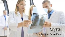  Presentation with clinic - Presentation theme enhanced with group of medics with chest background and a mint green colored foreground