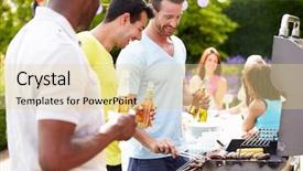  Presentation with employment law men women - Amazing slide deck having group of men cooking backdrop and a blonde colored foreground