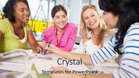  Presentation with group discussion - Cool new theme with group of men meeting backdrop and a lemonade colored foreground