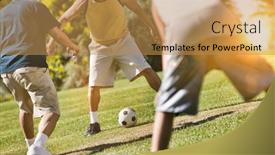  Presentation with lockdown - Colorful presentation theme enhanced with group-of-men-playing-soccer backdrop and a gold colored foreground
