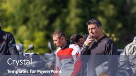  Presentation with atv - Presentation theme with group-of-men background and a ocean colored foreground