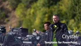  Presentation with atv - Slide set enhanced with group-of-men background and a tawny brown colored foreground