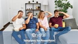  Presentation with far away - Presentation theme consisting of group-of-middle-age-people background and a  colored foreground