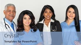  Presentation with nurses - Amazing slide set having anesthesiologist - group of minority doctors backdrop and a light blue colored foreground