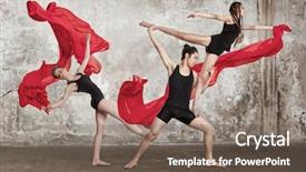  Presentation with ballet - Cool new theme with group of modern ballet dancers backdrop and a gray colored foreground