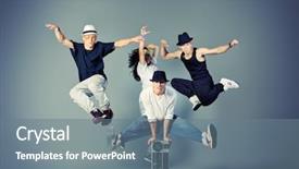  Presentation with hip hop - Amazing slide deck having group of modern dancers dancing backdrop and a gray colored foreground