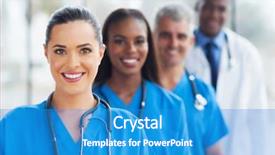  Presentation with portrait of medical professionals - Beautiful presentation theme featuring stellini dried pasta on a wooden background selective focus backdrop and a gray colored foreground.