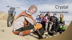  Presentation with motocross - PPT theme featuring telephone - mobile apps smart phone technology background and a lemonade colored foreground.