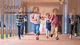  Presentation with cultural - PPT layouts with group-of-multi-cultural-elementary background and a coral colored foreground