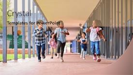  Presentation with multi cultural - Slides consisting of group-of-multi-cultural-elementary background and a coral colored foreground