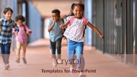  Presentation with multi cultural - Presentation consisting of group-of-multi-cultural-elementary background and a coral colored foreground