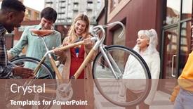  Presentation with multi cultural - PPT theme consisting of group-of-multi-cultural-friends background and a coral colored foreground