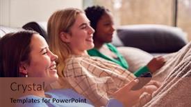  Presentation with multi cultural - Presentation consisting of group-of-multi-cultural-teenage background and a coral colored foreground