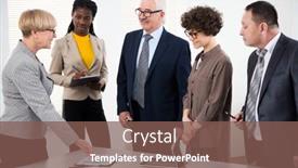  Presentation with ethnic group - Theme featuring group-of-multi-ethnic-business background and a violet colored foreground