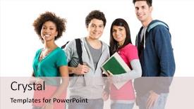  Presentation with multi ethnic group - Slides consisting of group of multi ethnic students background and a lemonade colored foreground