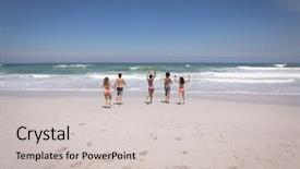  Presentation with ethnic group - Slide deck having group of multi ethnic background and a light gray colored foreground