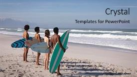  Presentation with multi ethnic group - Audience pleasing presentation theme consisting of group of multi-ethnic backdrop and a light blue colored foreground