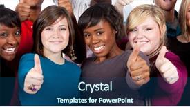  Presentation with multi racial - Colorful presentation enhanced with group of multi-racial college backdrop and a ocean colored foreground