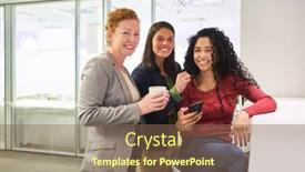  Presentation with multicultural women - PPT theme enhanced with group-of-multicultural-women background and a violet colored foreground