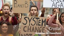  Presentation with posters - Slide set enhanced with group-of-multiethnic-men background and a violet colored foreground