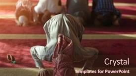  Presentation with muslim - PPT theme enhanced with group-of-muslim-people-praying background and a wine colored foreground