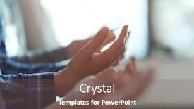  Presentation with mosque - PPT theme with group-of-muslim-people-praying background and a violet colored foreground