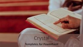  Presentation with quran - PPT theme with group-of-muslims-reading background and a  colored foreground