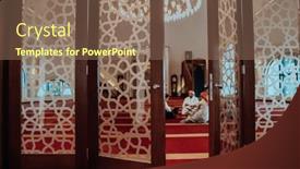  Presentation with quran - Slide deck enhanced with group-of-muslims-reading background and a  colored foreground