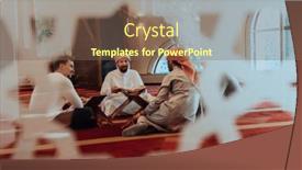  Presentation with quran - Presentation with group-of-muslims-reading background and a  colored foreground