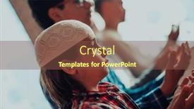  Presentation with ramadan - Theme featuring group-of-muslims background and a tawny brown colored foreground