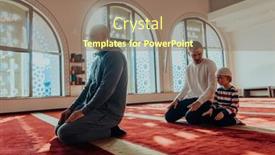  Presentation with ramadan - PPT layouts featuring group-of-muslims background and a coral colored foreground