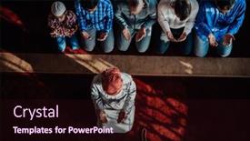  Presentation with ramadan - PPT layouts having group-of-muslims background and a wine colored foreground