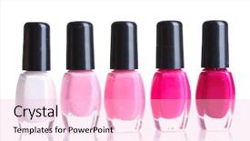  Presentation with finger nail - Slides with group of nail polishes isolated background and a lemonade colored foreground