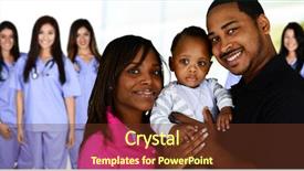  Presentation with nurse and patient - Presentation design consisting of group of nurses with patient background and a tawny brown colored foreground