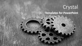  Presentation with gears - Presentation consisting of group-of-old-gears background and a gray colored foreground