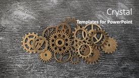  Presentation with gears - Slides featuring group-of-old-gears background and a gray colored foreground