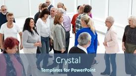  Presentation with old people - Presentation theme having group-of-old-people-discussing background and a ocean colored foreground