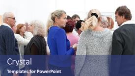  Presentation with old people - Slide deck enhanced with group-of-old-people-standing background and a ocean colored foreground