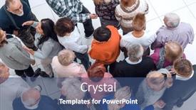  Presentation with people - PPT theme with group-of-older-people-looking background and a ocean colored foreground