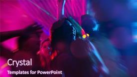  Presentation with party - Colorful PPT theme enhanced with group of party people - men backdrop and a wine colored foreground